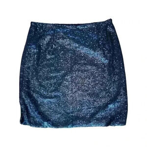 Black Sequin Halogen Mini Skirt Size 4P